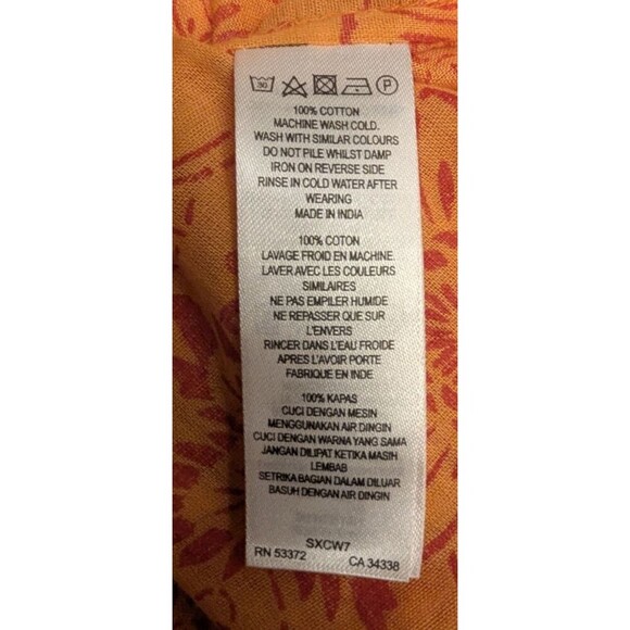 French Connection Orange Red Floral Off The Shoulder Dress M Beachy Cover Up - Picture 3 of 5